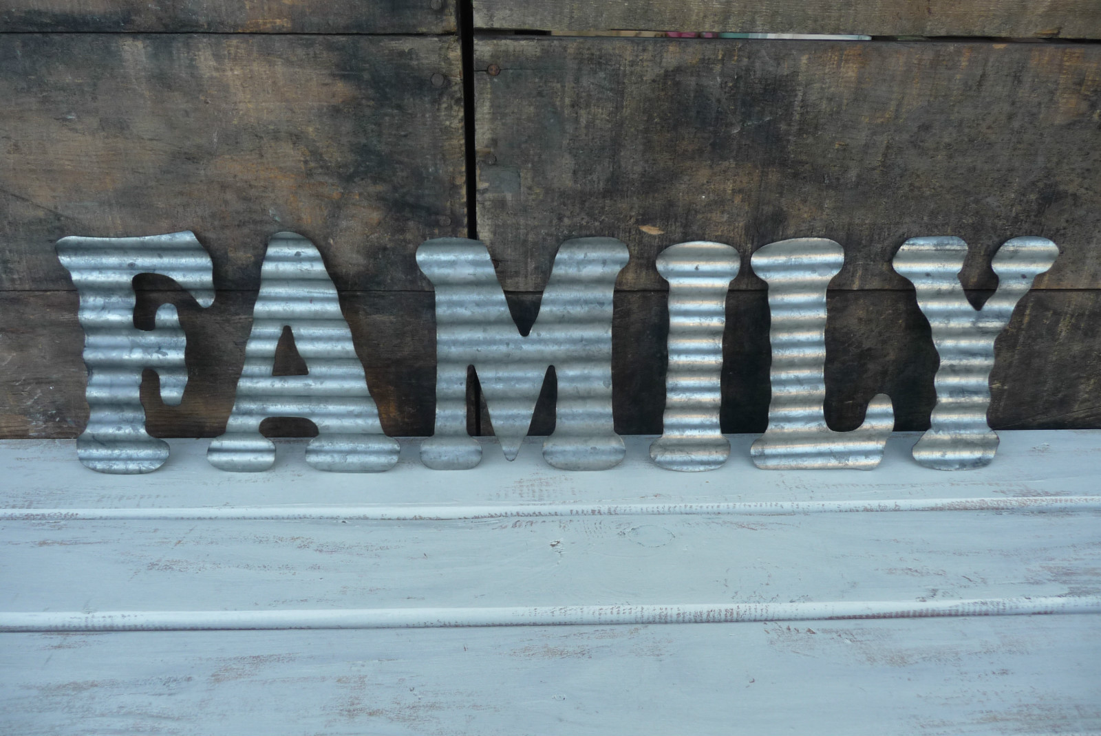CHOOSE Corrugated Metal ~ A B C D E F + MORE Industrial Alphabet LETTER Sign