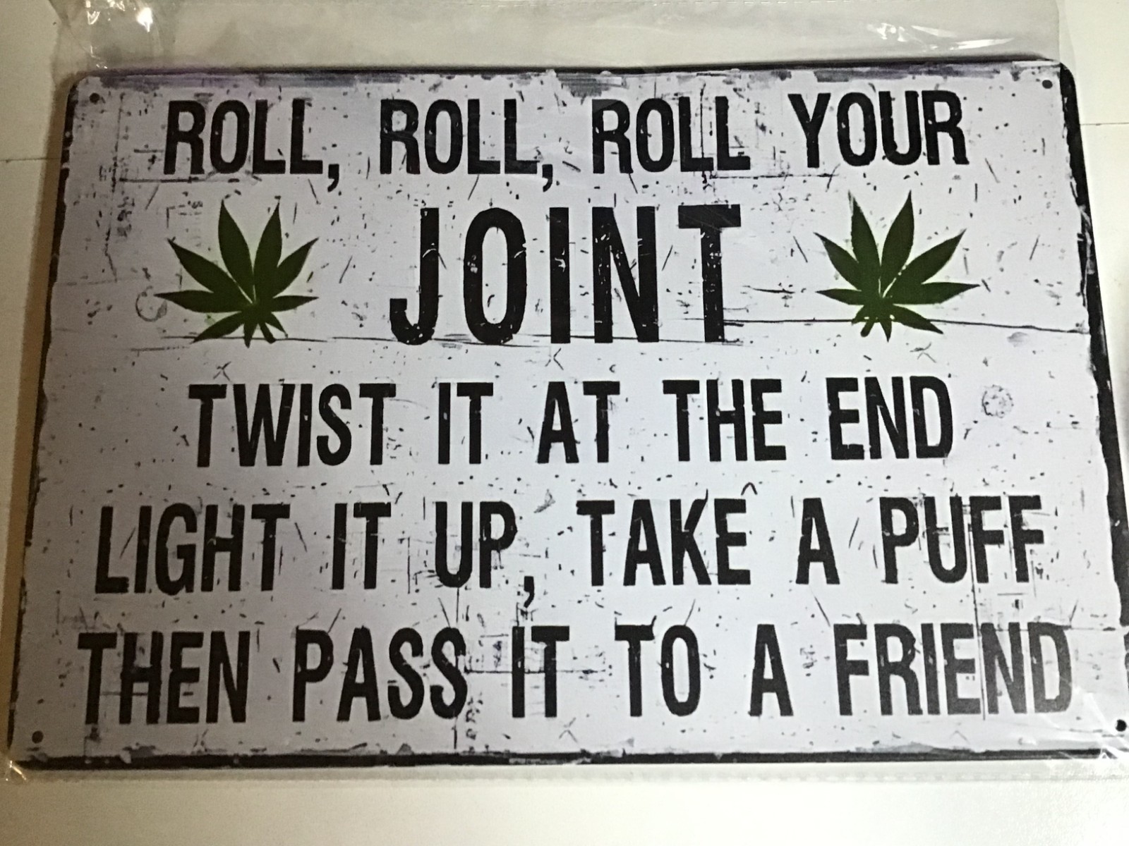 metal sign with cute message. measures 8×12 inches.