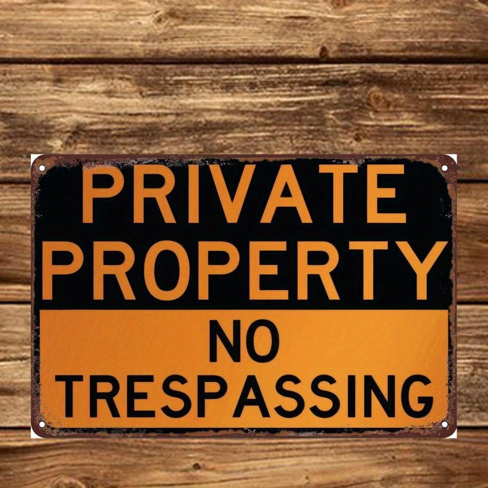Private Property No Trespassing Vintage Metal Sign Home Yard Entrance Gate Decor