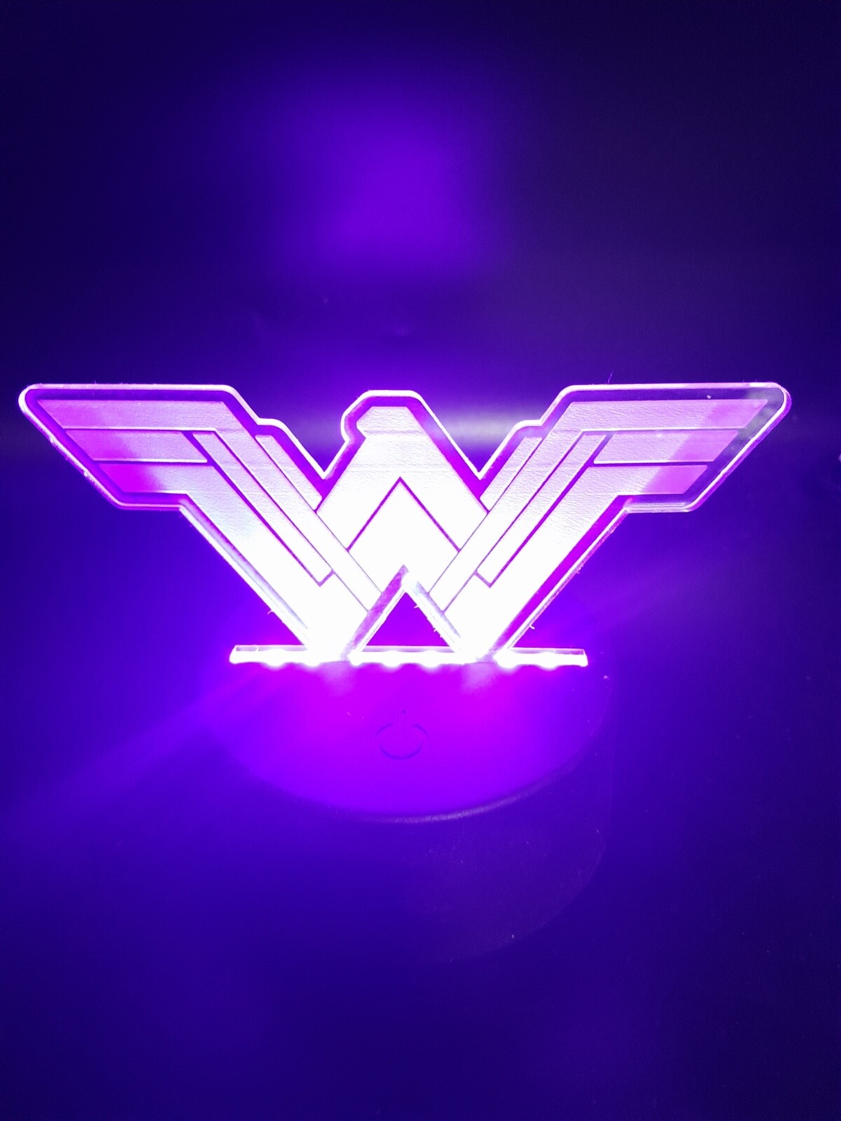 Edge Lit Tabletop Sign, Multi-Colored LED, Wonder Woman Emblem, Art, Night Light