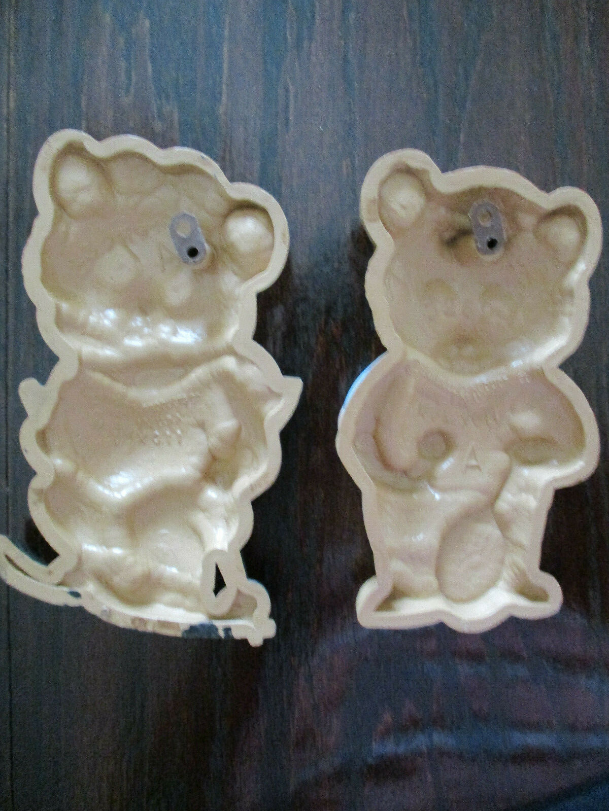 Home Interior Teddy Bear Plaques 2 Wall Accents Ski Tennis Pink/Blue Sport Decor