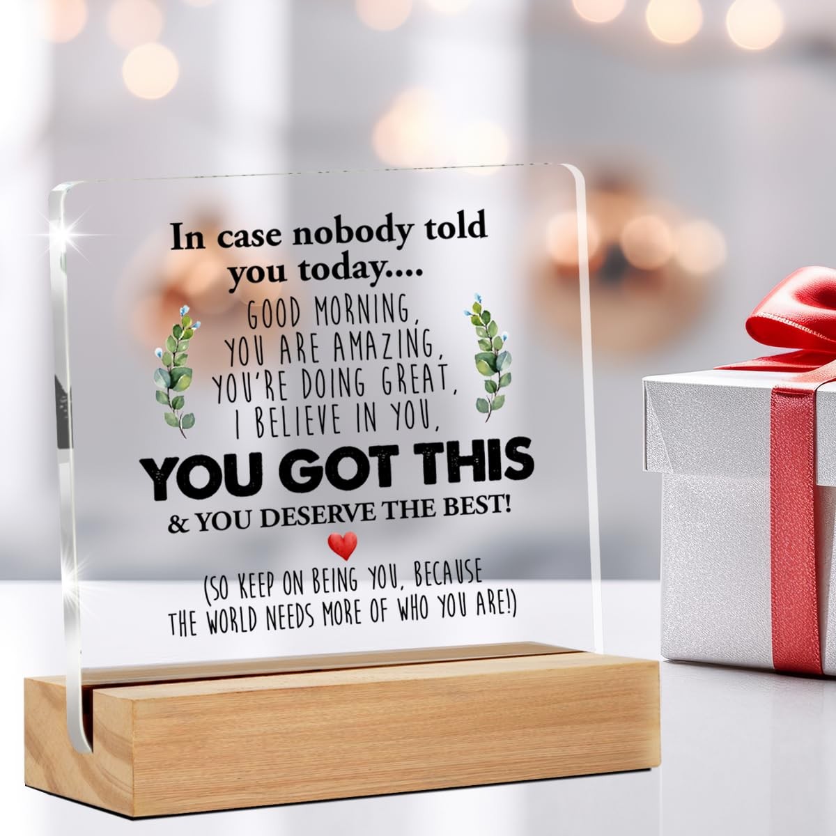 GTGIC Inspirational Desk Sign Motivational Quote Clear Acrylic 4 x 4 Inche…