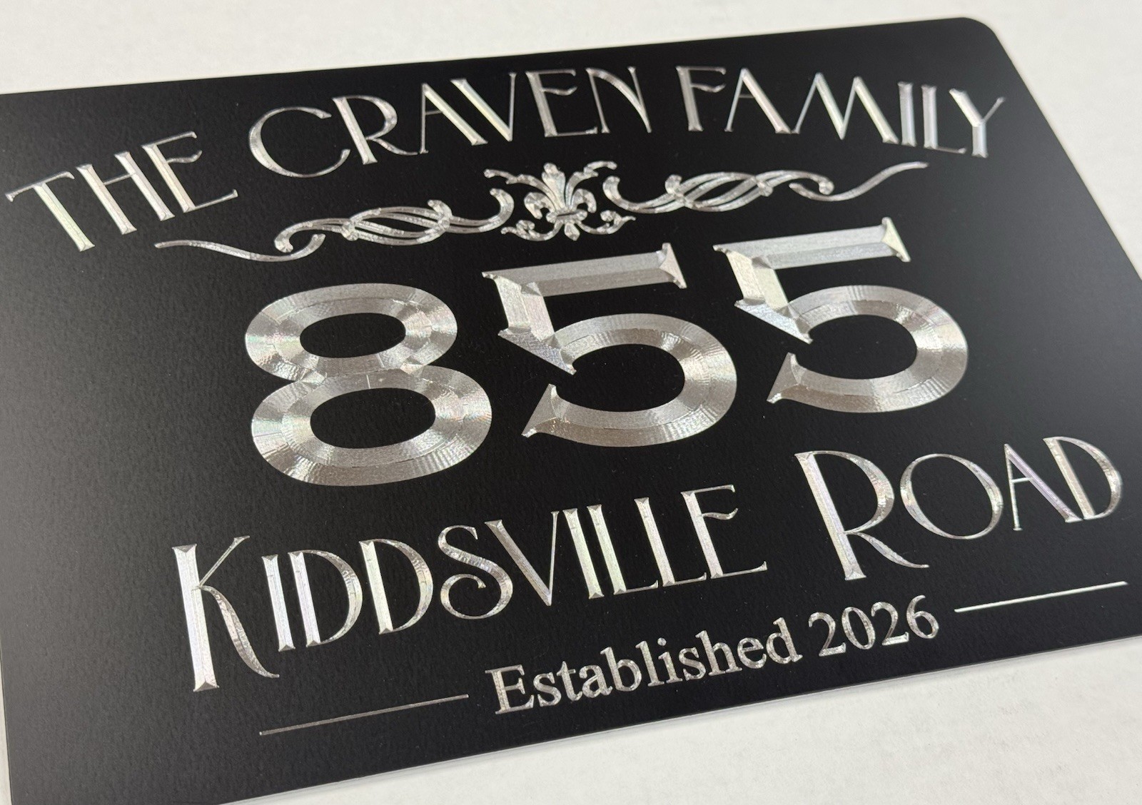 Engraved Personalized Custom House Home Number Street Address Metal Sign 10×7