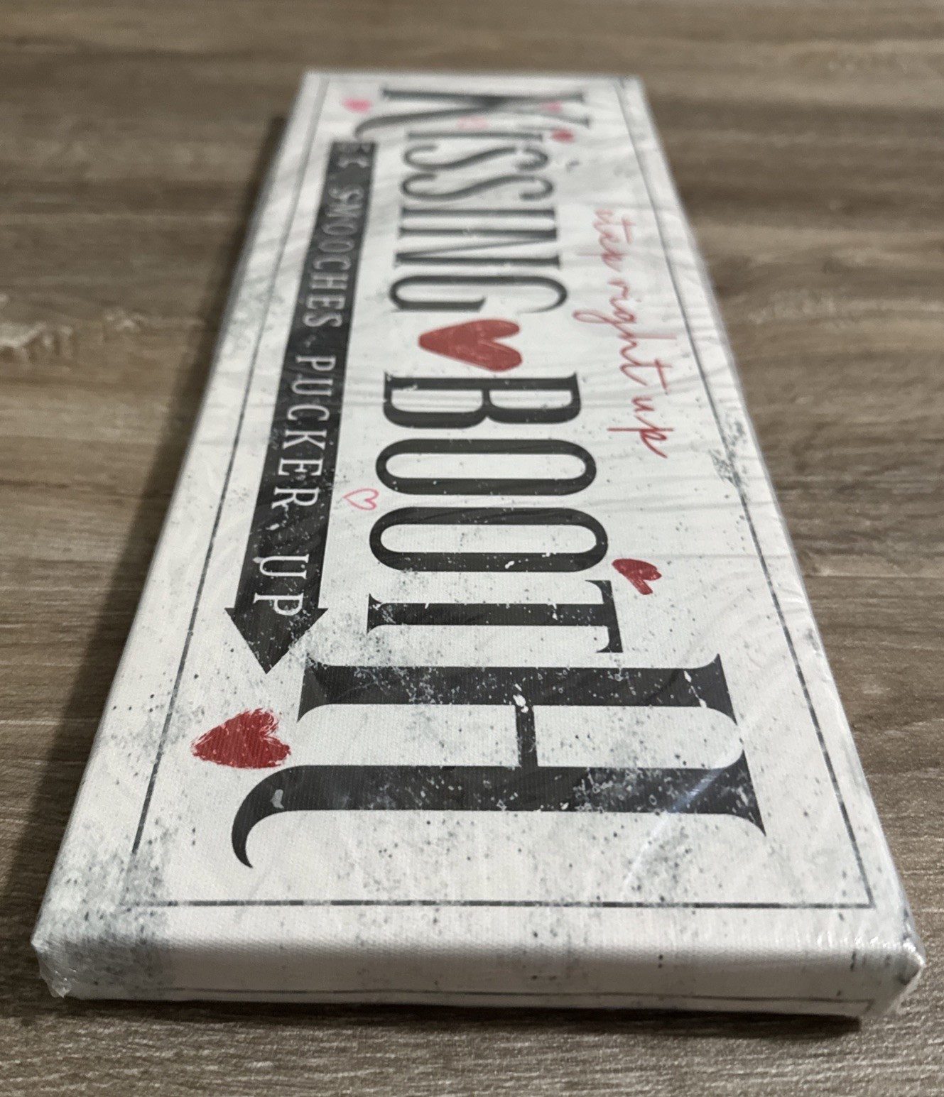 Kissing 3 Booth Wooden Sign 5cents Pucker Up Size 17×6” | NEW | Easy to Hang!