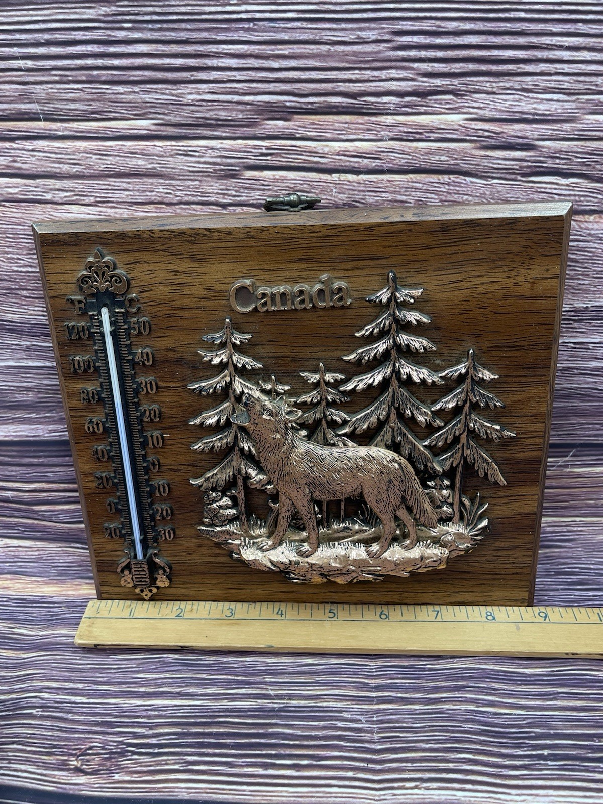 3 Copper 3D Wall Hangs/Canada Thermometer/A&F Gatlinburg TN w/ Ram/ Bear w/Tree