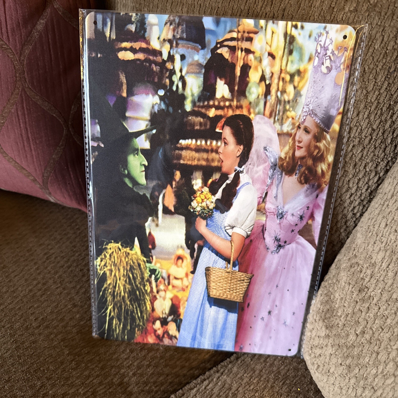 “The Wizard Of Oz” Colorful Tin 8”x12” Of The Good And Bad Witches & Dorothy