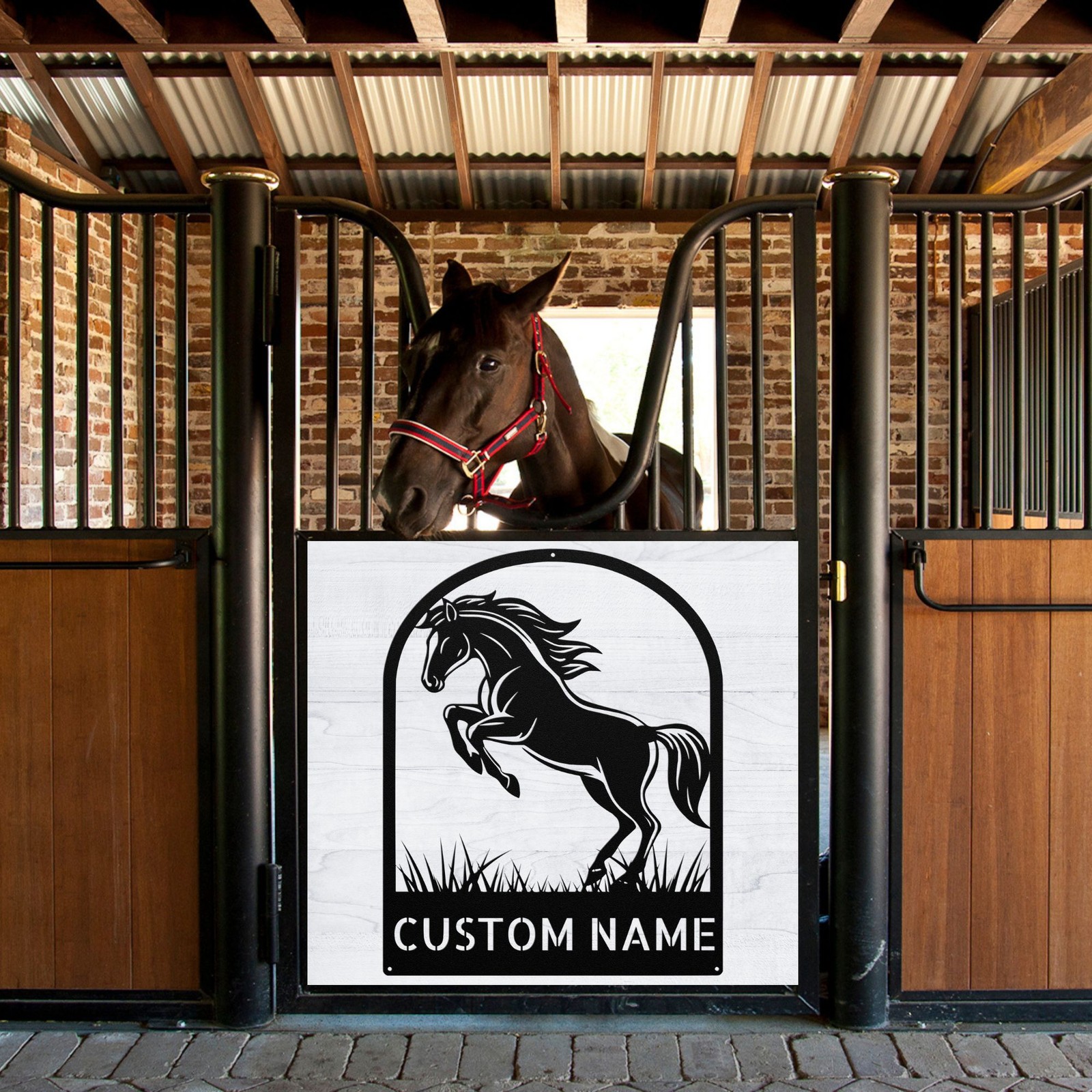 Personalized Ranch Decor Custom Horse Metal Sign Horse Lover Gift Stable Signs