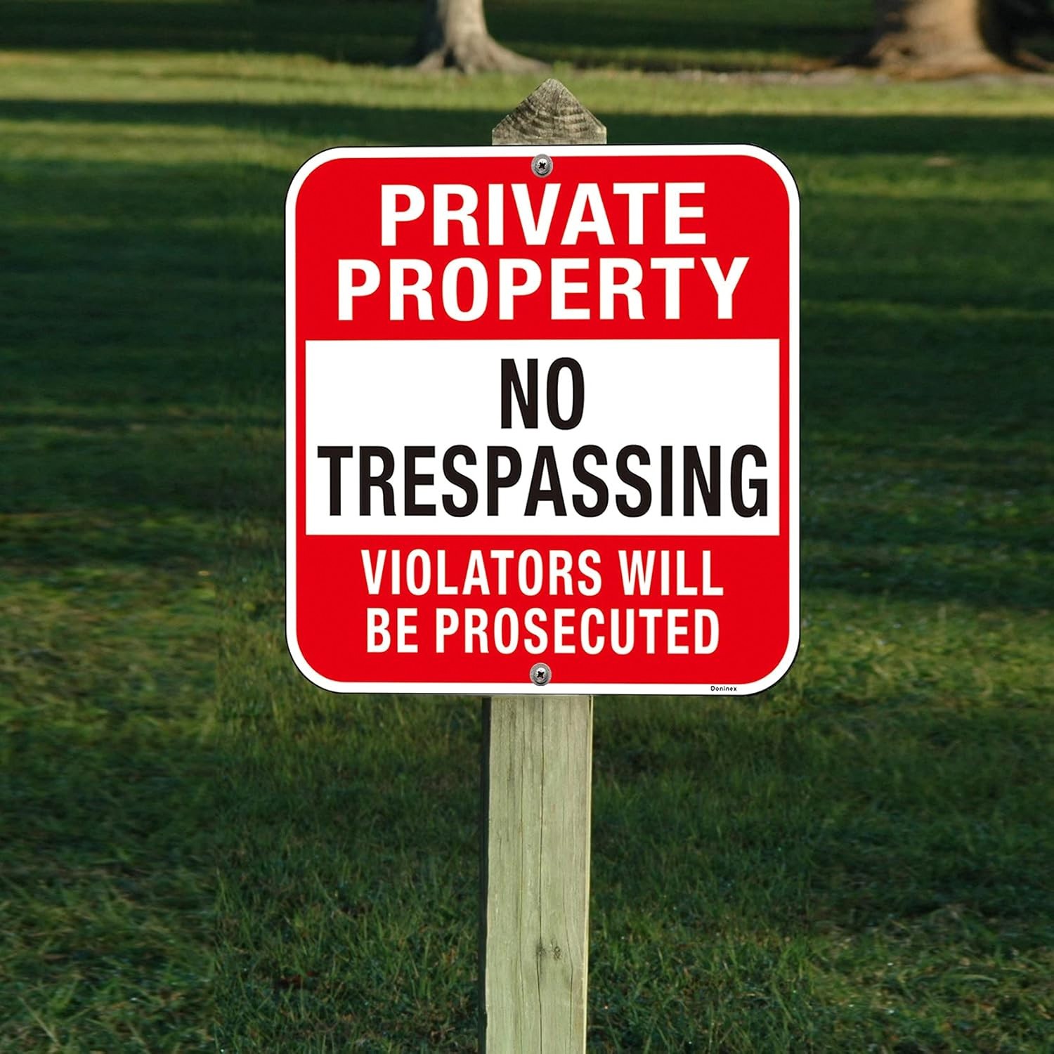 No Trespassing Signs 4 Pack 12×12″ Aluminum Weatherproof Outdoor Private Propert
