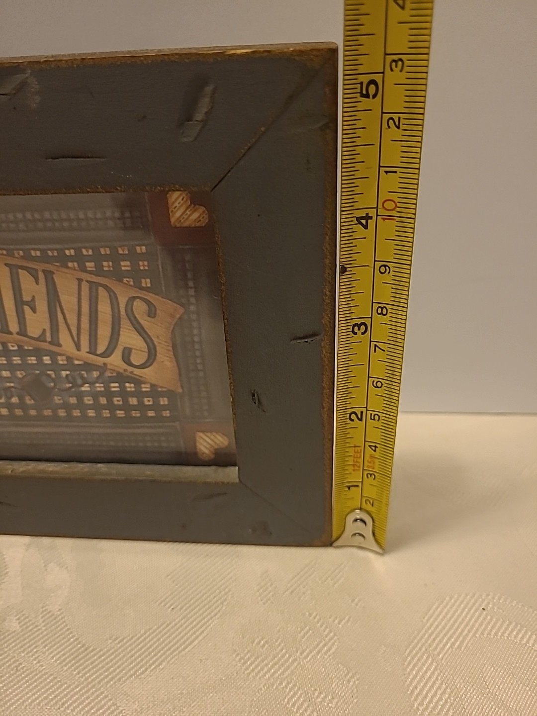 Small Wood Framed “Welcome Friends” Folk Art Sign By Carousel Unlimited USA