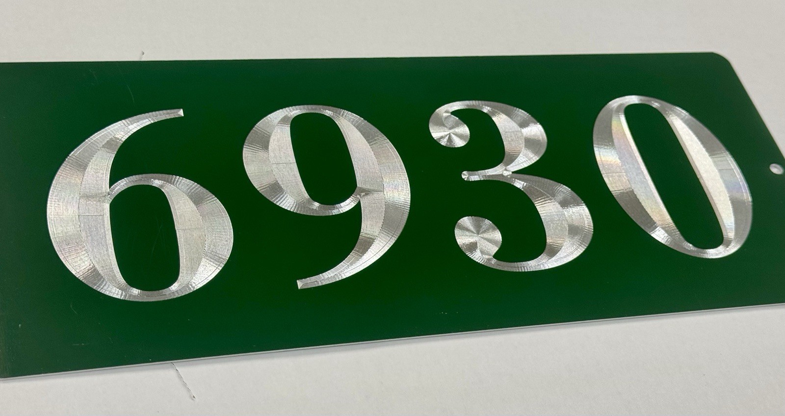 Engraved Personalized Custom House Number Street Address GREEN Metal 12×5 Sign
