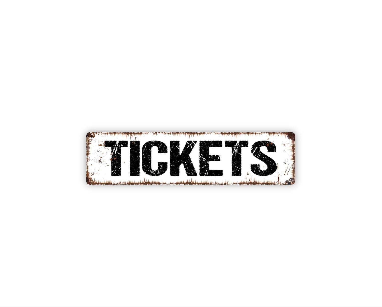 Tickets Sign | Event Admission Counter Decor | Metal Sign for Carnival, Fair, T