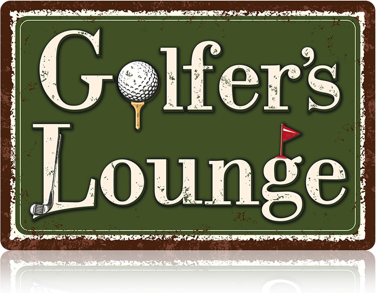 Golfers Lounge Metal Sign, 30X20Cm/12X8In Tinplate Vintage Golf Lounge Wall Art