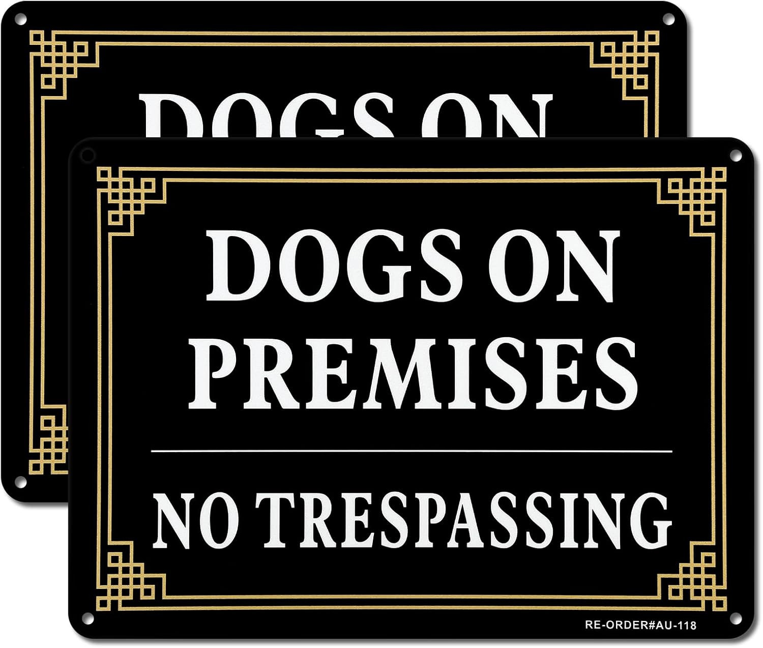 2 Pack Dogs On Premises Sign, No Trespassing Sign, 10×7 Inches .040 Aluminum Ref