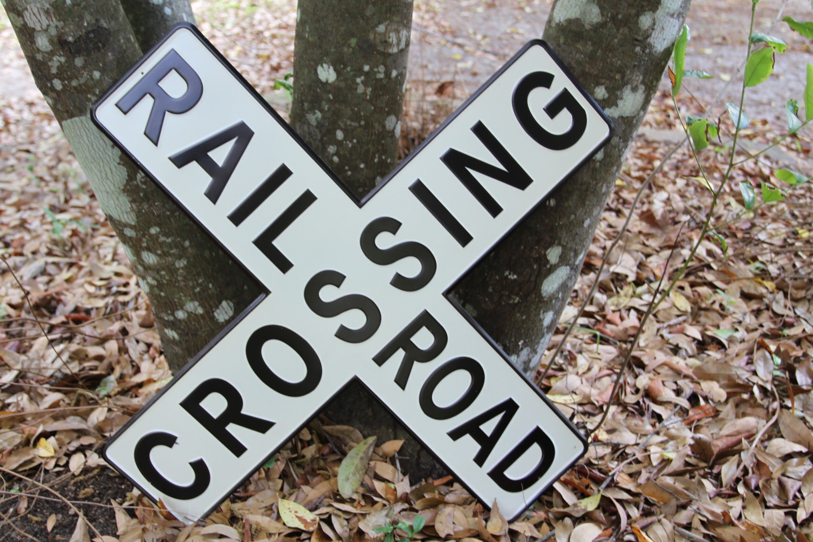 1-Large RAILROAD CROSSING Enameled Wall Sign,Collectible,Free Ship,RRW-T