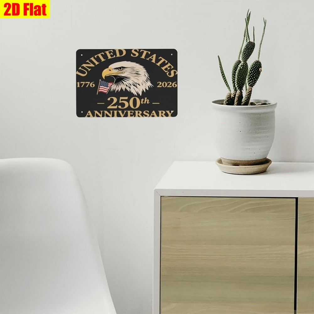 United States 250th Anniversary Metal Sign Bald Eagle Patriotic Decoration Gift