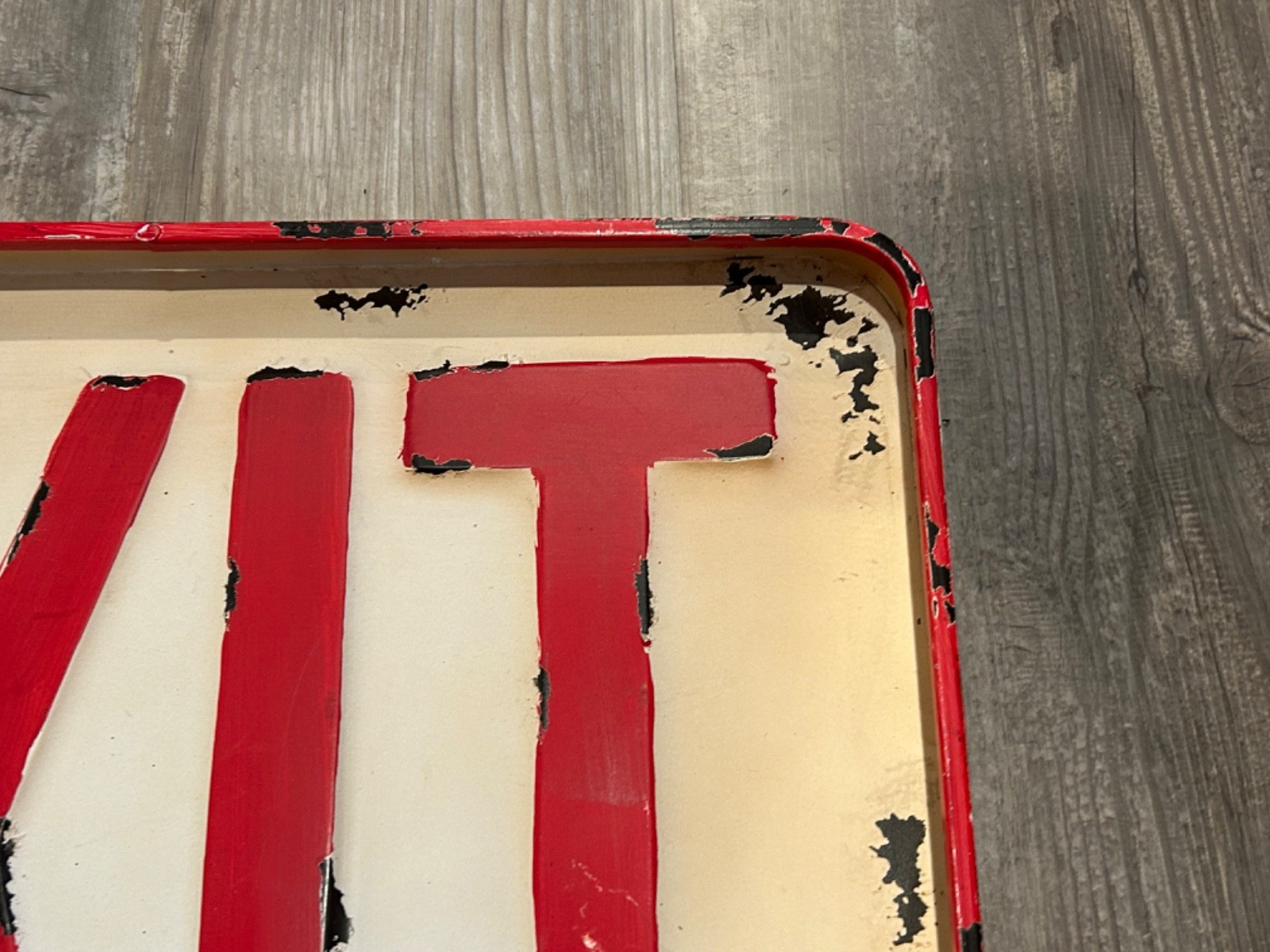 Metal EXIT Sign Distressed Industrial Wall Decor Man Cave Garage Bar 20×14