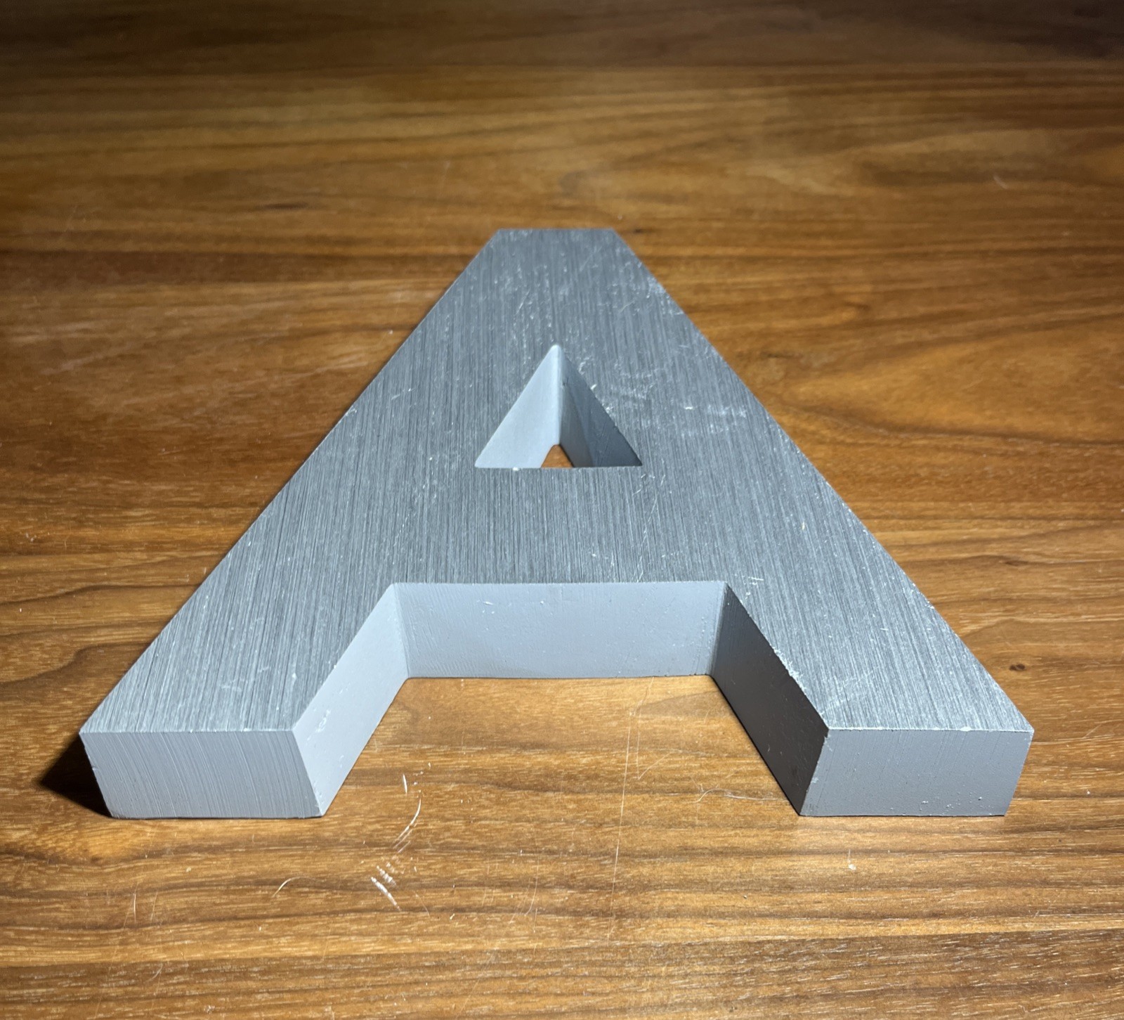 Vintage Industrial Aluminum Metal Sign Letter A, 8in. tall x 6.5in. wide
