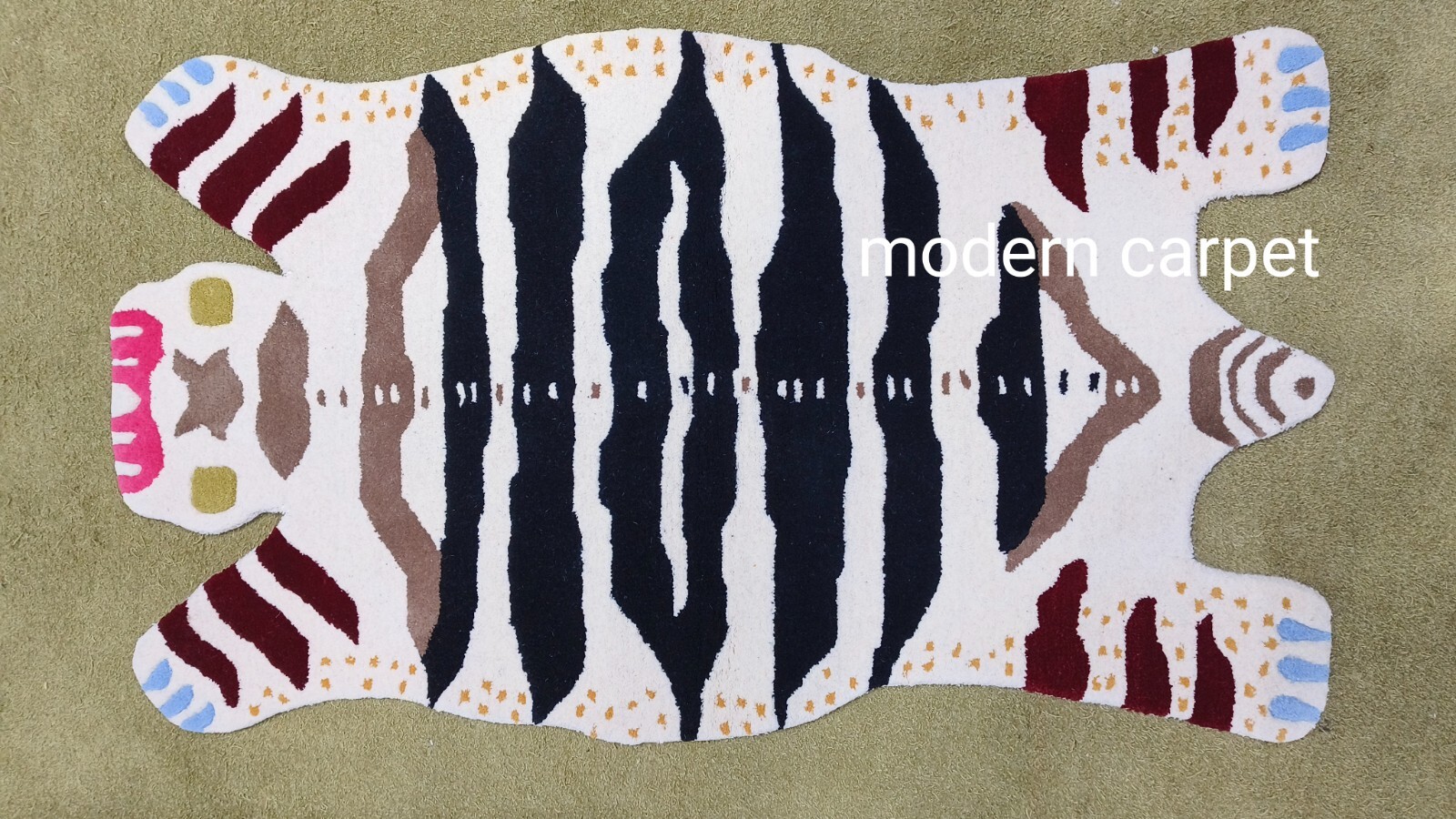 Tibetan Tiger Rugs 2×3 Feet Handmade 100% Woolen Hand Tufted For Home Decoration
