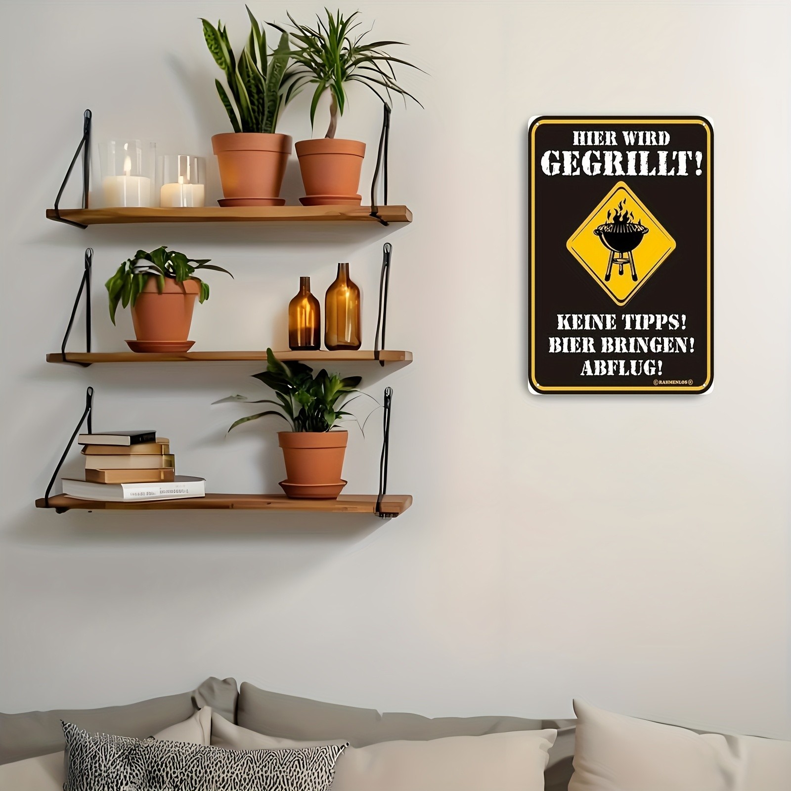 Metal Sign GRILLING HAPPENS HERE 20*30Cm/8*12In Unframed