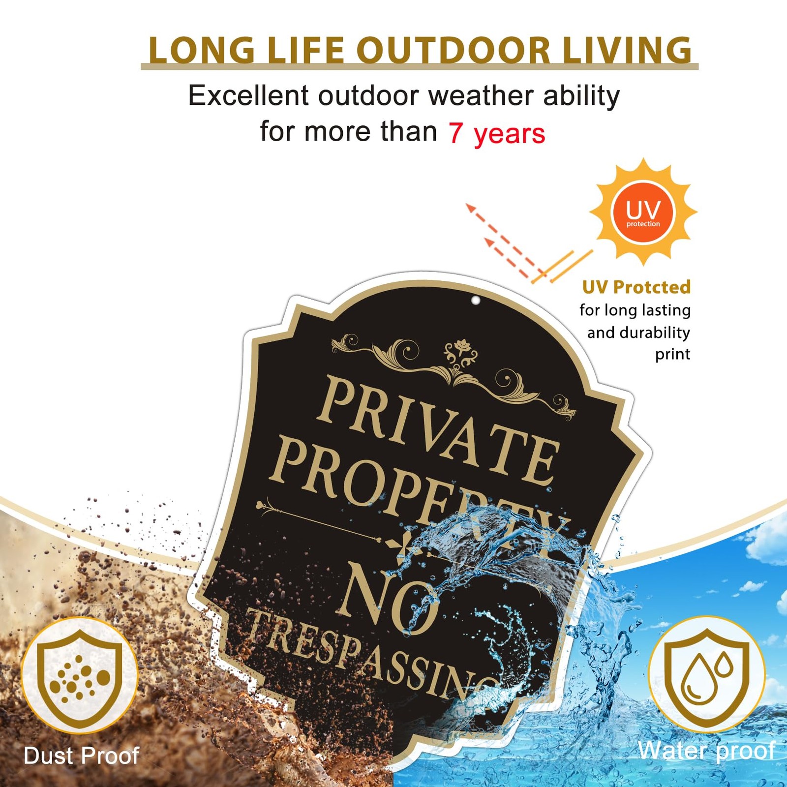 2 Pack Private Property No Trespassing Sign, 12×10 Inch Aluminum Metal Sign, …