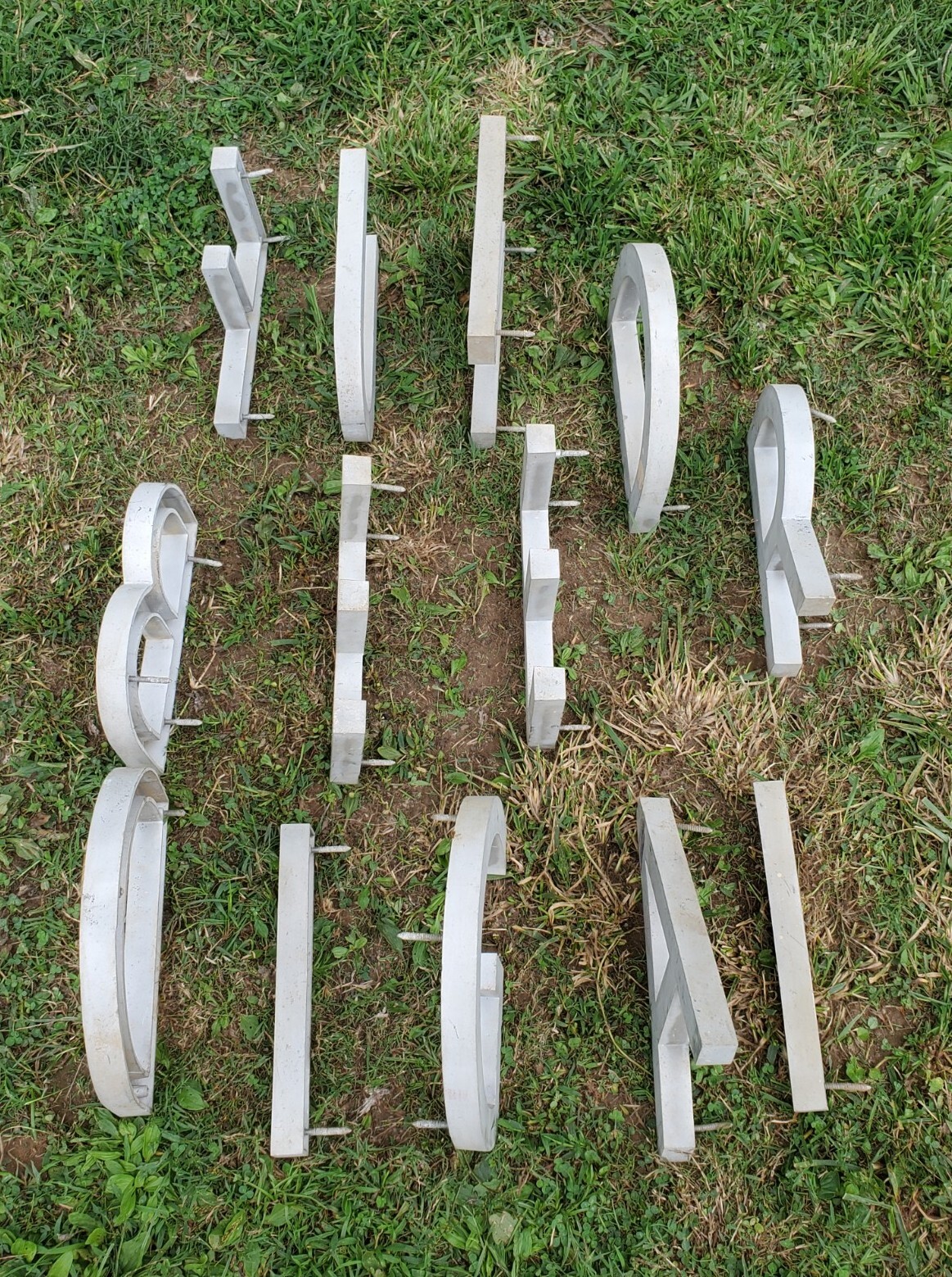 Cast Aluminum 12″ Tall Old Store Sign Industrial Letter Lot A B D E F G I N R U