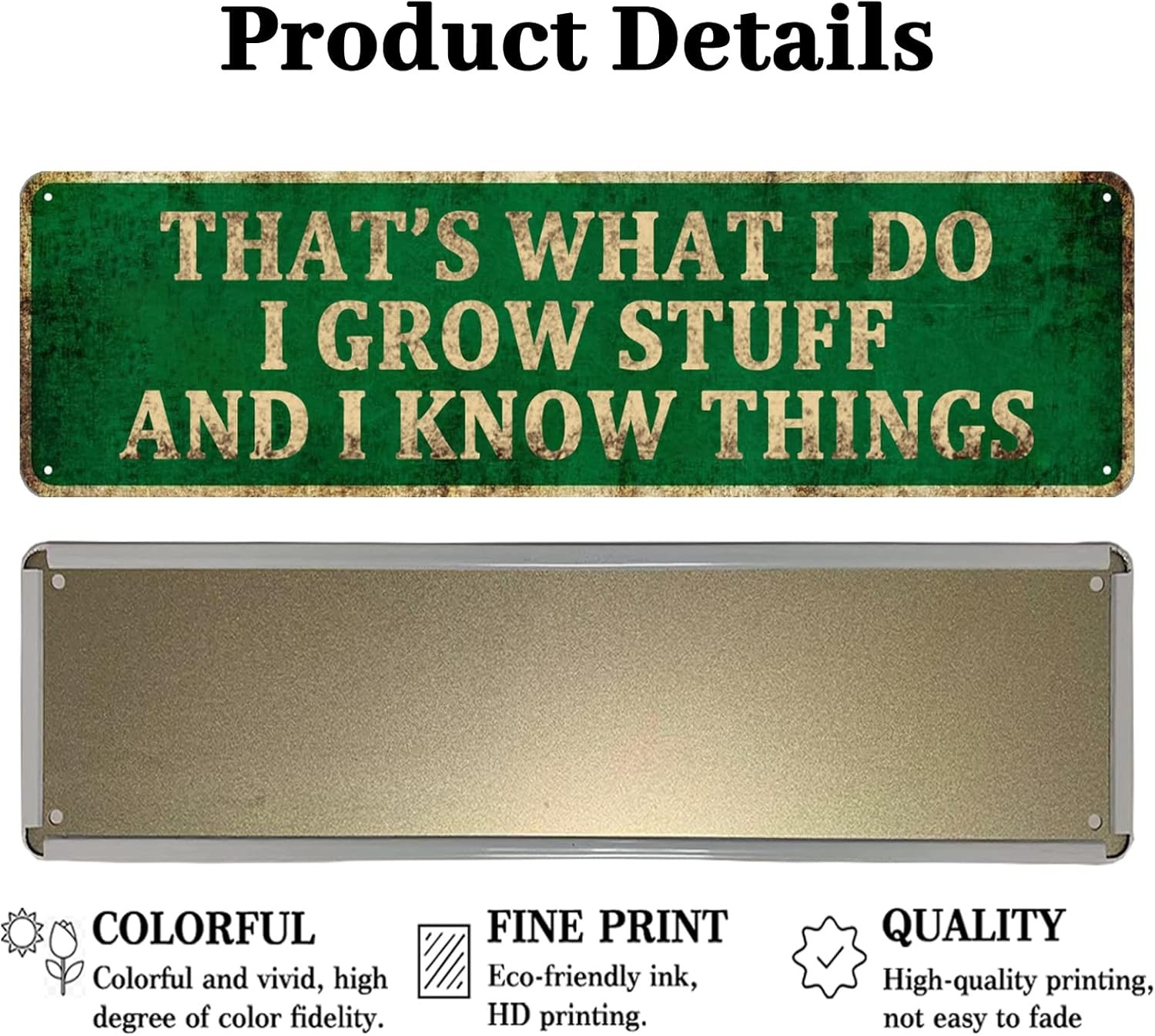 Funny Garden Decor Vintage Metal Tin Sign – Outdoor Funny Wall Decor -(4″ x 16″)