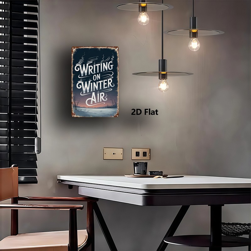 Metal Winter Sign 8×12 Inches Bathroom Decor