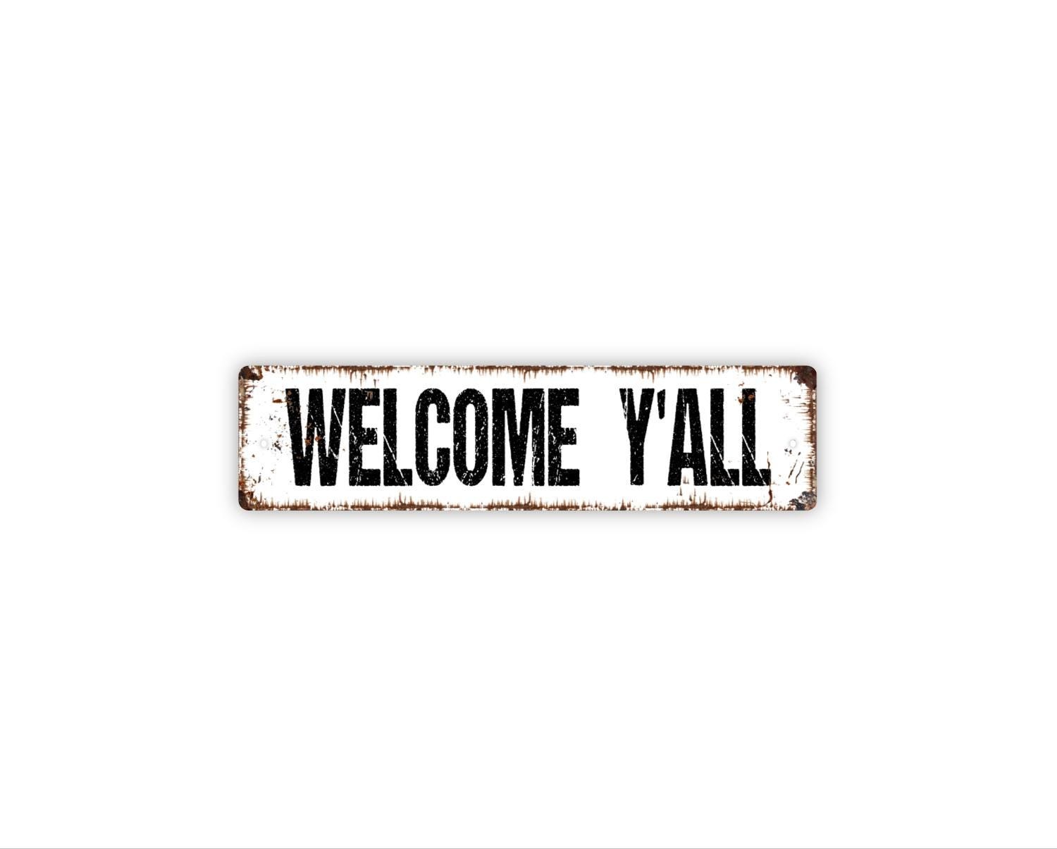 Welcome Y’all Sign | Southern Hospitality Wall Sign for Porch, Entryway,