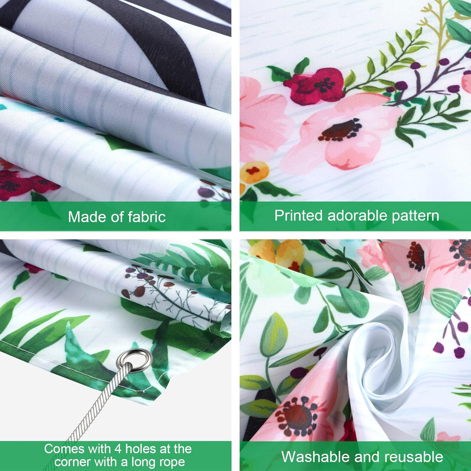 Welcome Home Banner Floral Hanging Sign with Rope Party Decor 71×15.7in