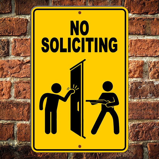 No Soliciting Sign Trespassers Will Be Shot Keep Out Do Not Enter Warning decal