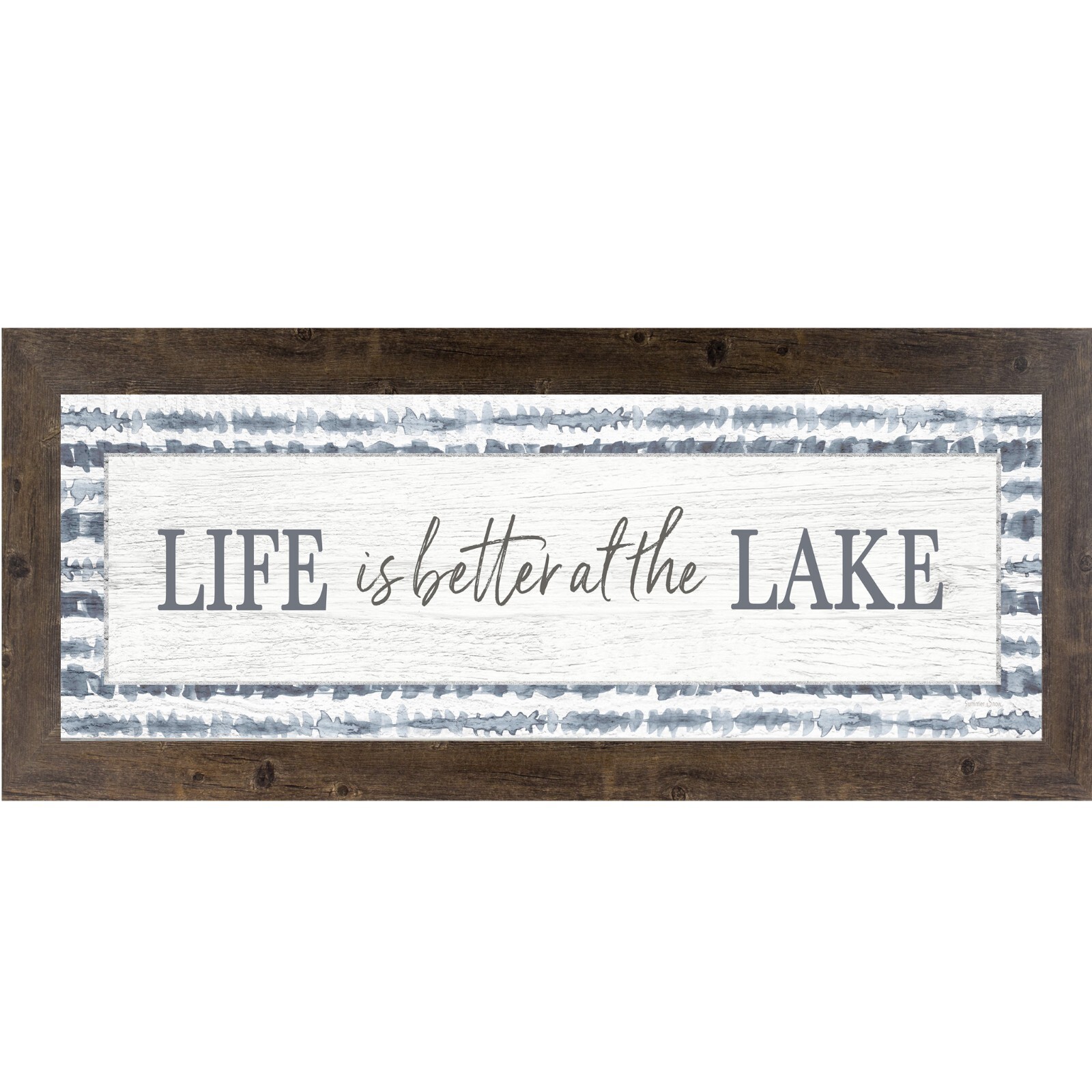Life Is Better at the Lake – Long Framed Wall Art | Rustic Lakehouse Decor