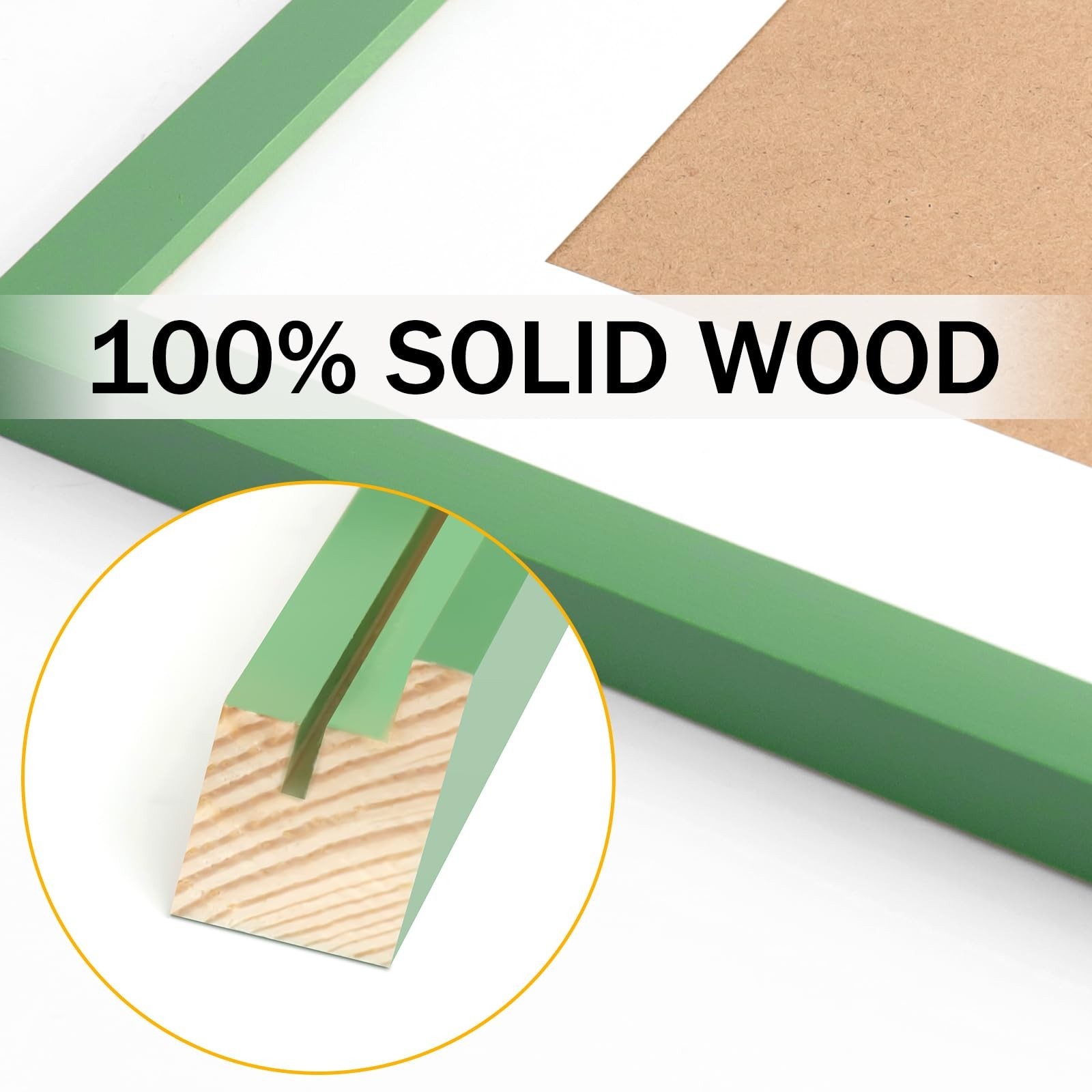 8×10 Green Picture Frames Set of 6 Nature Solid Wood for Wall Mounting and Ta…