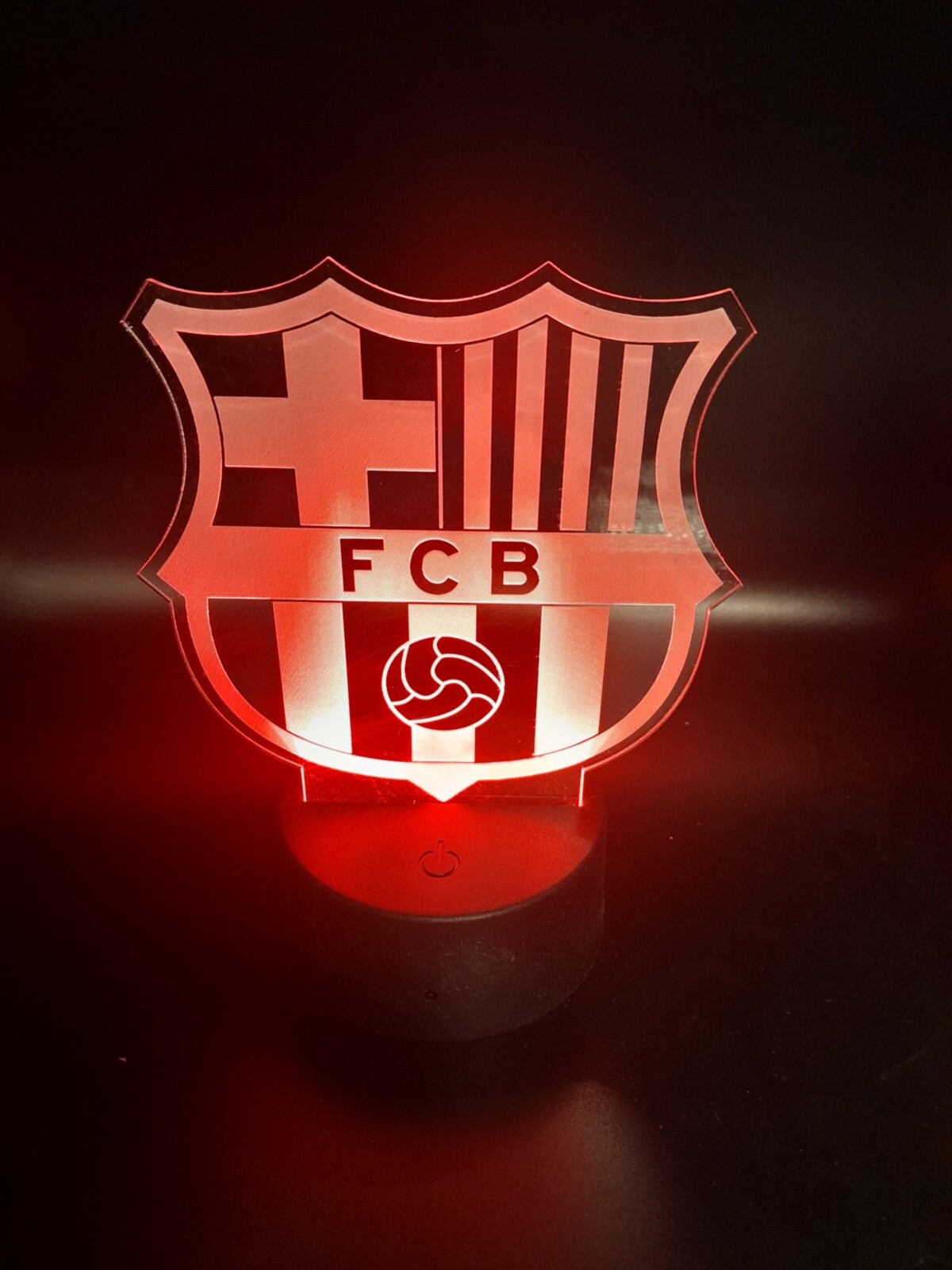 Edge Lit Tabletop Sign, Multi-Colored LED, FC Barcelona Football Soccer Futbol