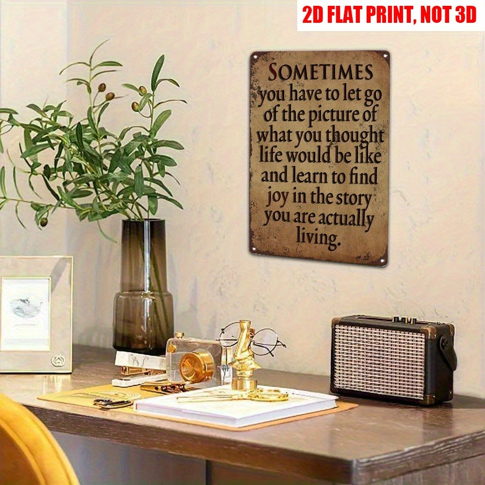 Vintage Metal Sign Inspirational Quote Rustic Home Garden Farmhouse Wall Decor