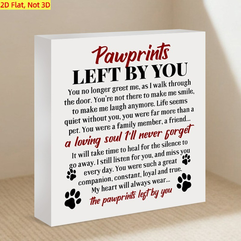 Pet Memorial Wooden Box Sign Pawprints Left By You Dog Cat Loss Bereavement Gift