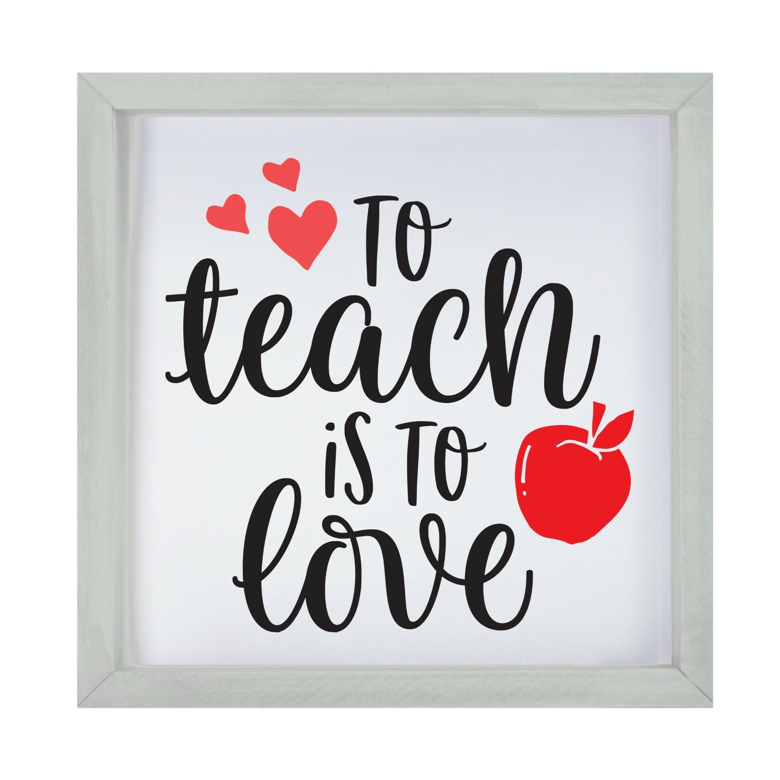Inspirational 7×7 Wooden Framed Shadow Box Modern Wall Art Decor To Teach Is To