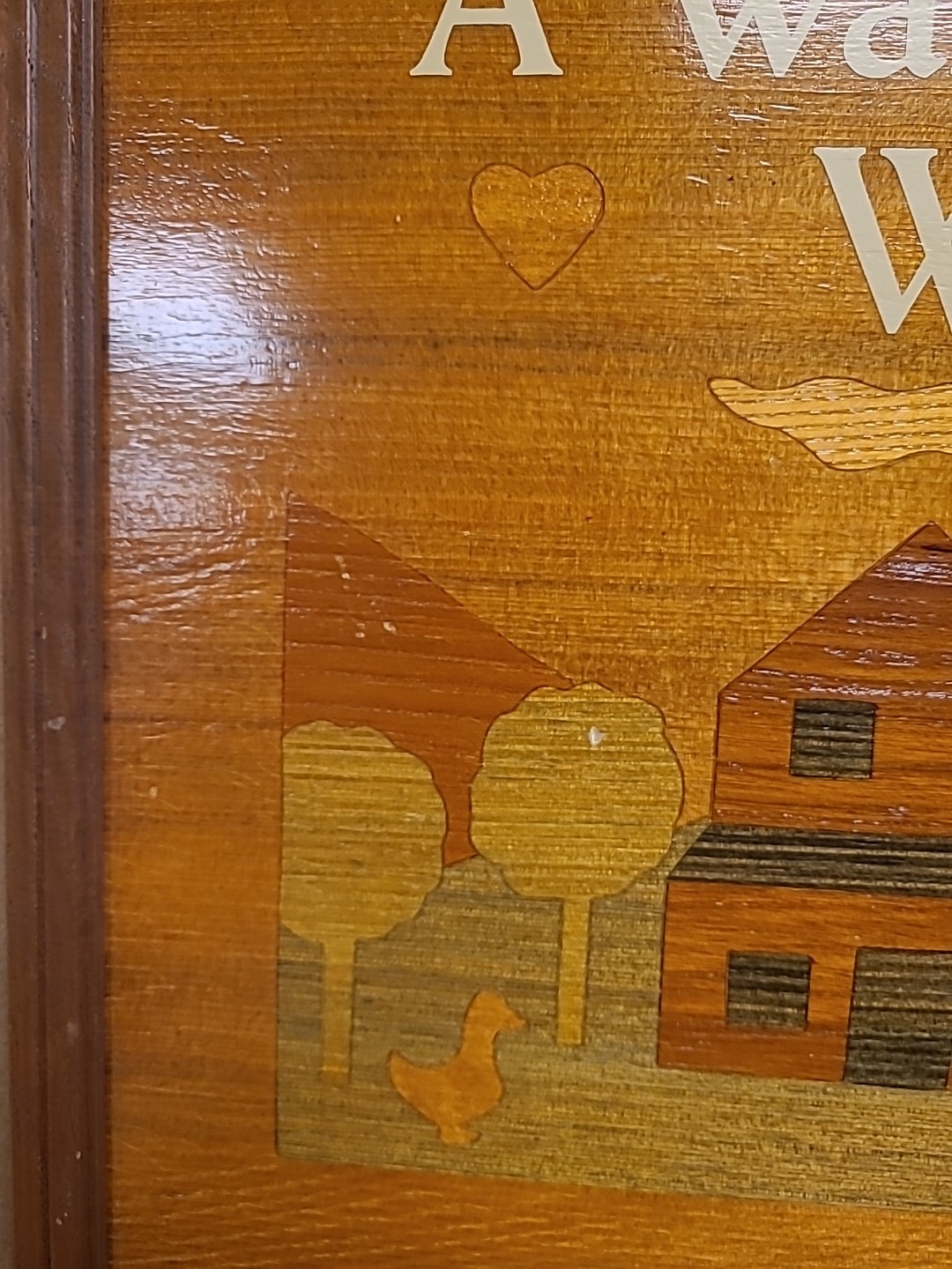 Vintage Figi Graphics A Warm Country Welcome Wood Sign 13 1/2 X 17 1/2