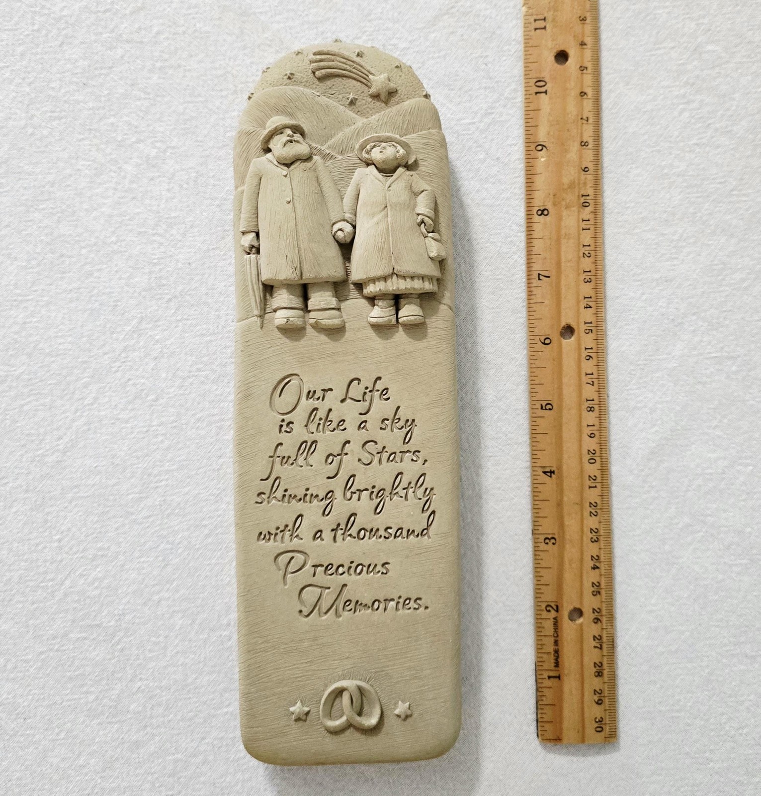 Vintage 2006 Carruth Studio Our Life Together Stone Sculpture Wall Plaque