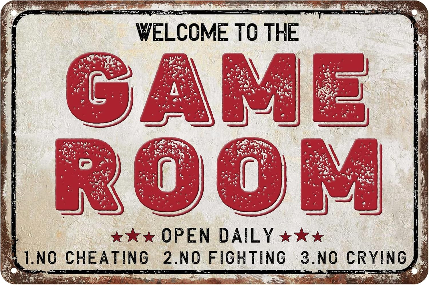 Decor 12” X 8” Game Room Vintage Tin Signs for Home Wall, Cafes, Bar, Man Cave
