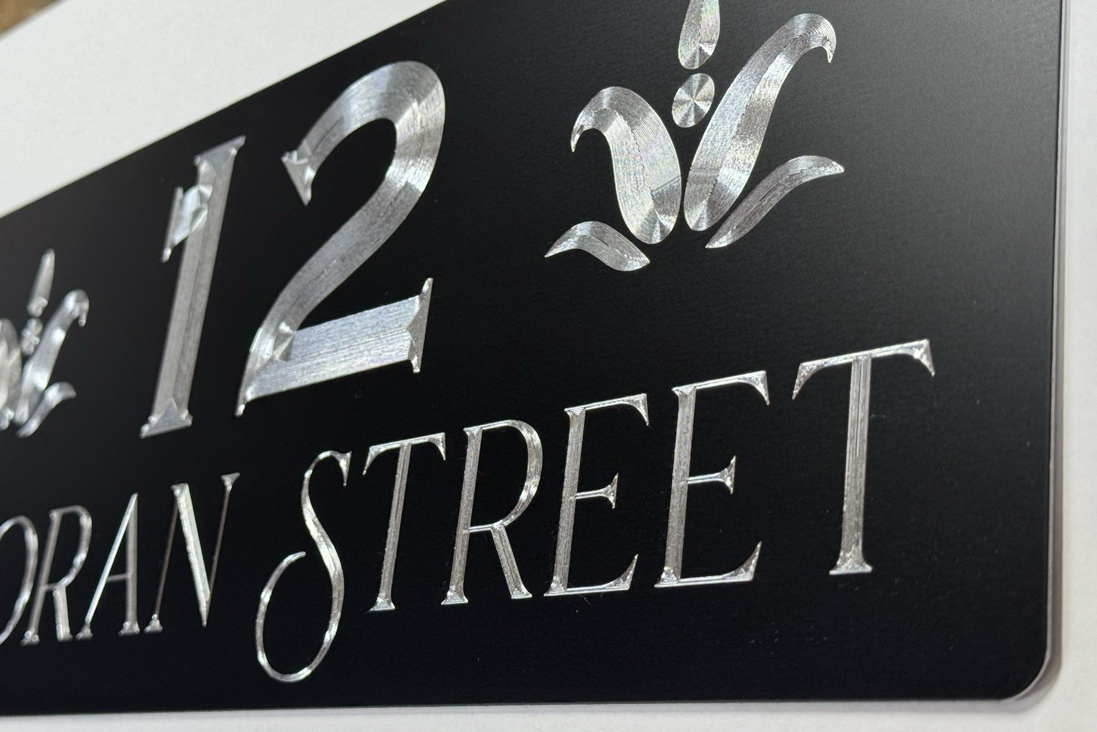 Engraved Personalized Custom House Home Number Street Address Metal 16×6 Sign