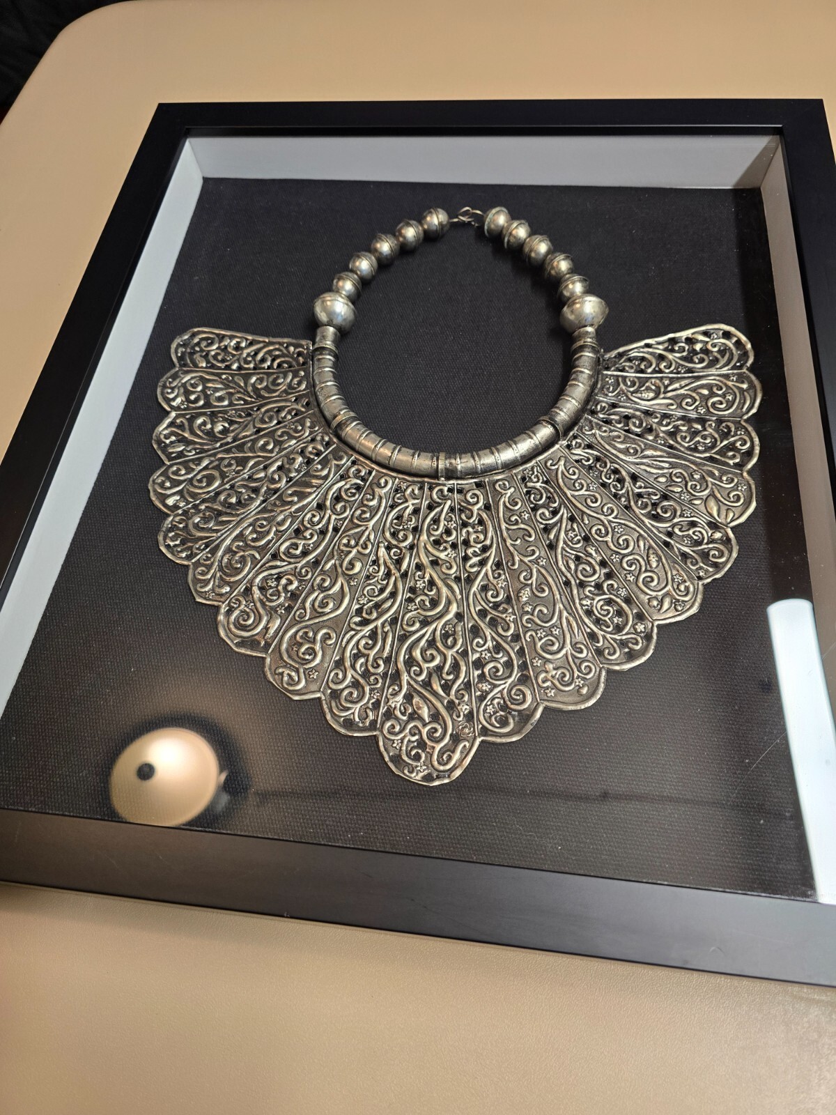 Miao Chinese Traditional Jewelry Chain Necklace Shadow Box – US Seller. Rare!