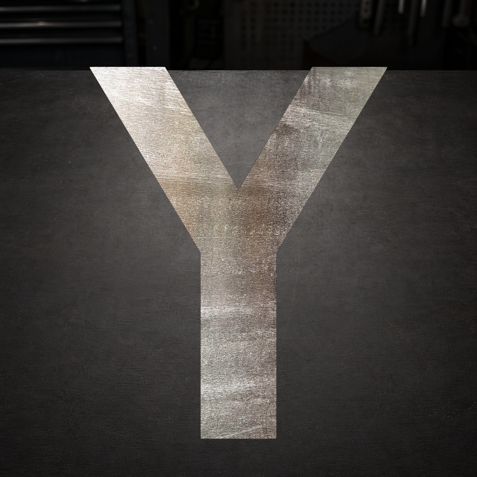 Letter Y Steel Cutout Shape, Raw Metal Wall Art and Craft Supply