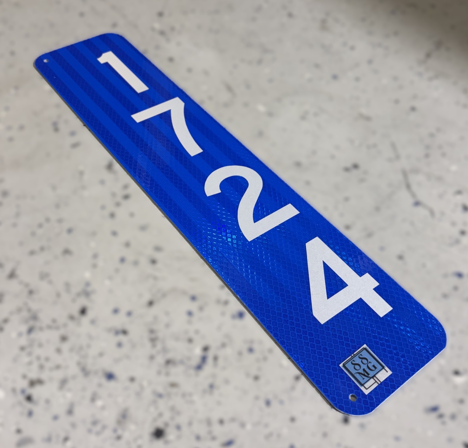 Double-Sided Vertical Reflective 911 Address Sign 18″X4″ By SSMG