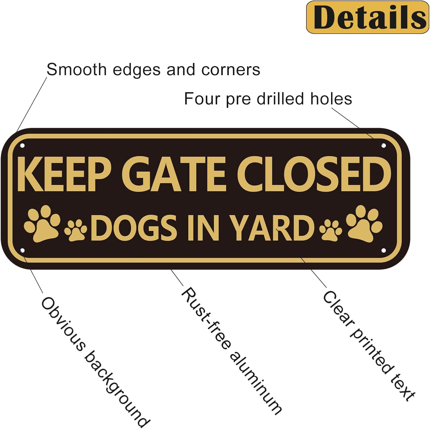 Beware of Dog Sign for Fence 2-Pack Keep Gate Closed Sign Dogs in Yard Sign Rust