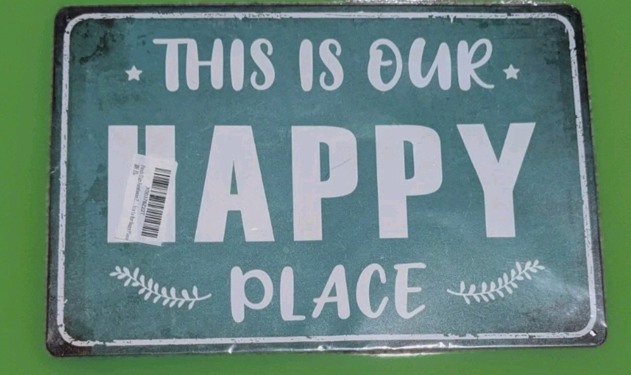 New Rustic Sign This Is Our Happy Place Cozy Home Decor Metal 12″X8″ Free Ship