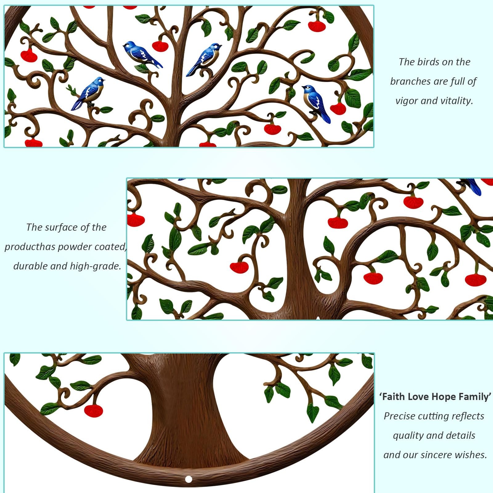 11 Inches Tree of Life Wall Art Metal Tree Life Wall Decor Family Tree Wall P…