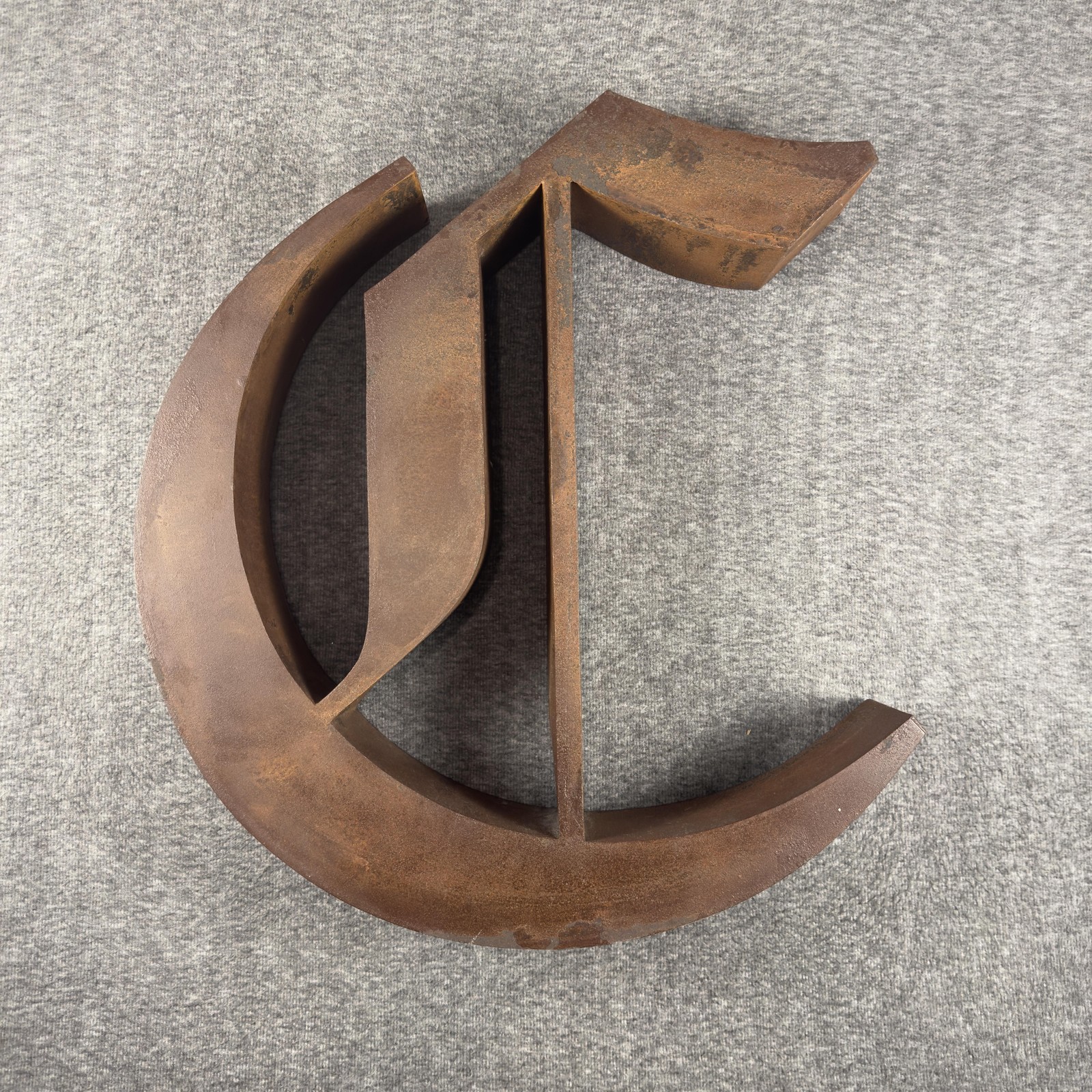 Large Metal Letter C Industrial Rustic Brown Rust Wall Art Hanging Decor Sign