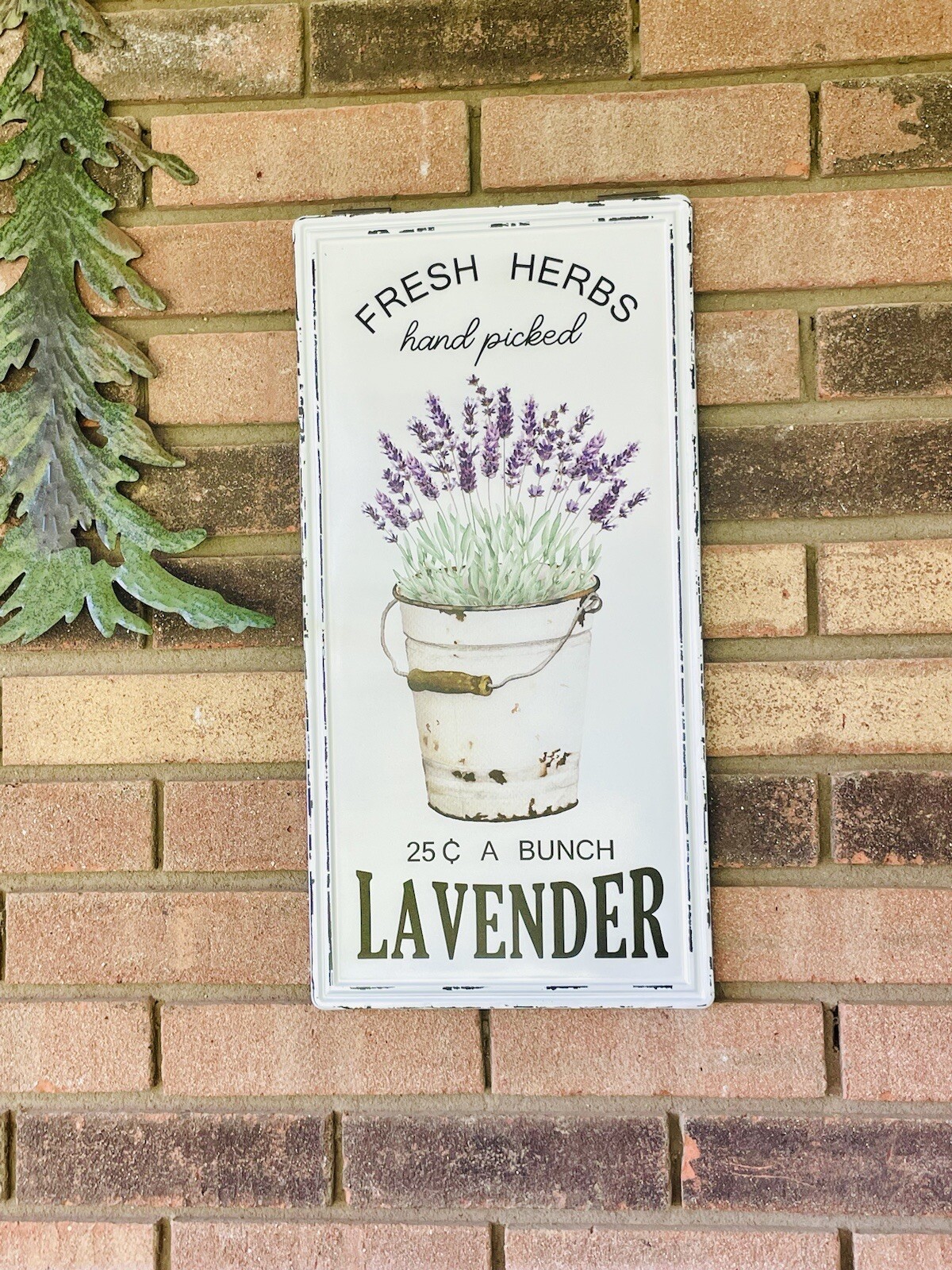 Hand Picked Lavender Metal Sign NEW 20”x10”