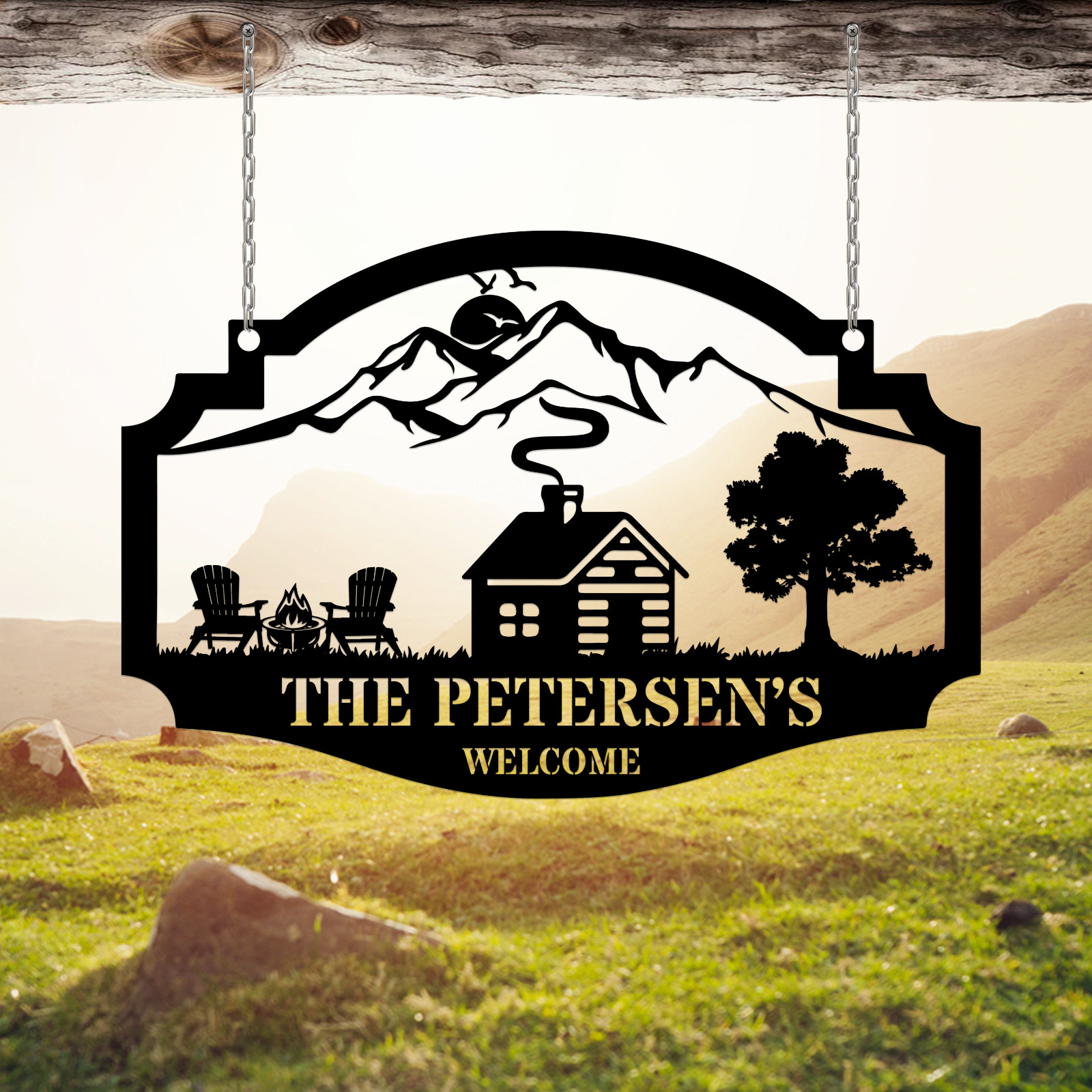 Custom Outdoor Farm Metal Wall Art Hanging, Family Name Barn Sign, Country House