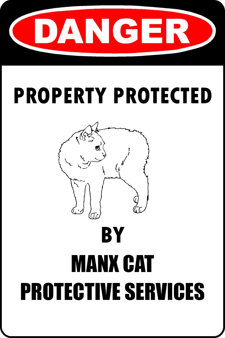Manx Cat Parking Only Aluminum METAL Sign